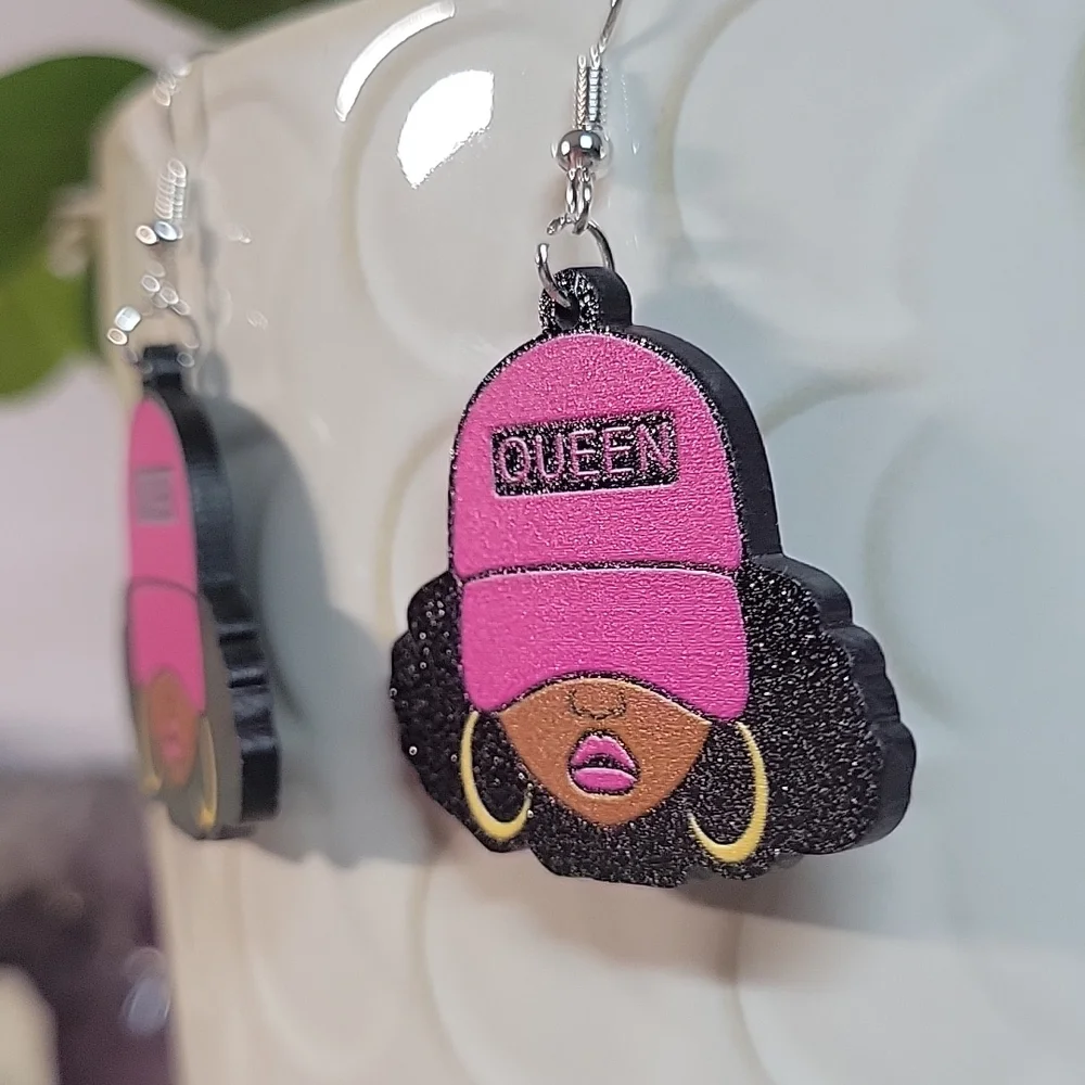 Queen Ethnic Girl Drop Earrings, S925 - Picture 3 of 5